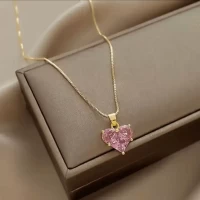 Pink Love Heart Necklace