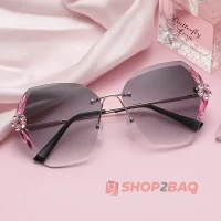European Flower Rimless Sunglasses
