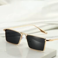 Retro Small Square Sunglasses with Metal Frame